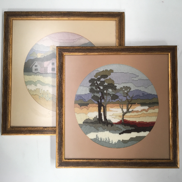 ARTWORK, Tapestry or Embroidery (Medium) - Farm Landscape